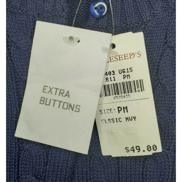 Appleseeds Petites Blue Petite Medium Button Up Sweater With Blue Gem Buttons - Picture 4 of 10